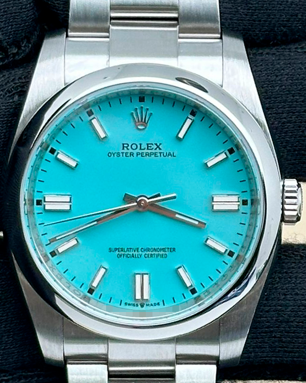 Rolex Oyster Perpetual 36MM Aftermarket Tiffany Blue Dial Oyster Bracelet (116000)