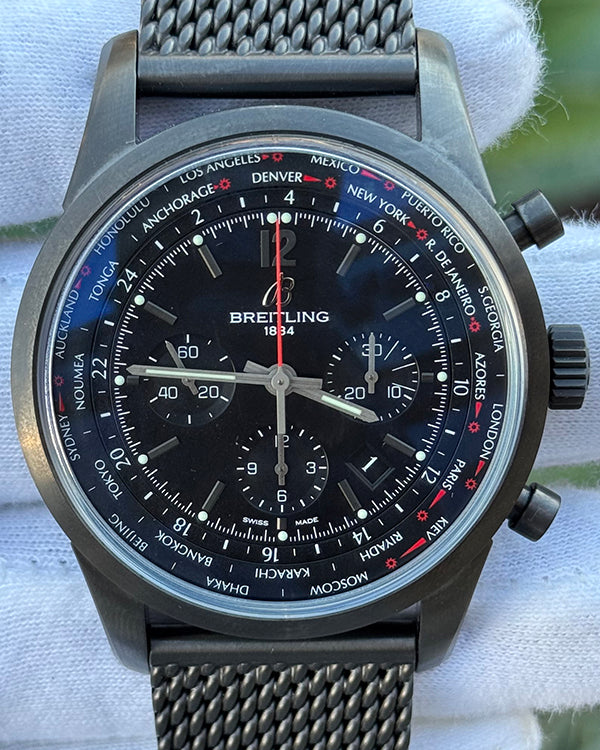 Breitling Transocean Unitime Pilot L.E. 46MM Black Dial PVD-Coated Steel Bracelet (MB0510)