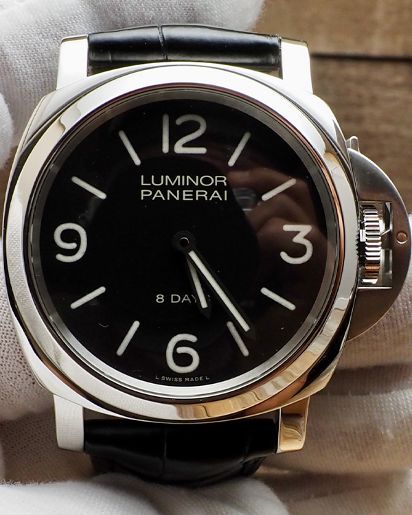 2018 Panerai Luminor Base 8 Days 44MM Black Dial Leather Strap (PAM00560)