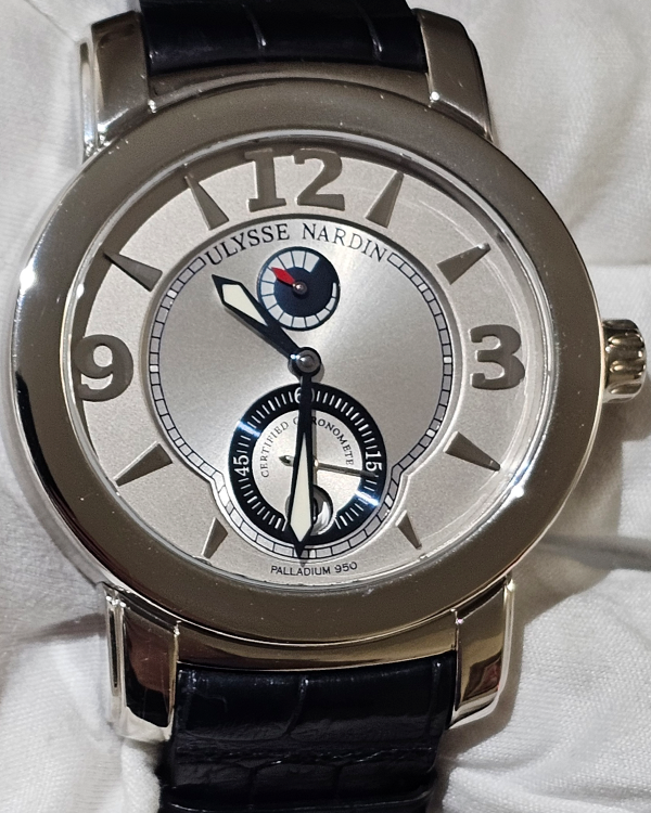 Ulysse Nardin Macho Palladium 950 43MM Silver Dial Leather Strap (278-70/609)