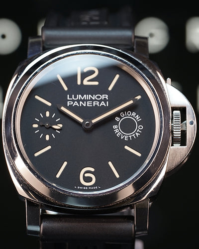 2018 Panerai Luminor Marina 8 Days 44MM Black Dial Rubber Strap (PAM00590)