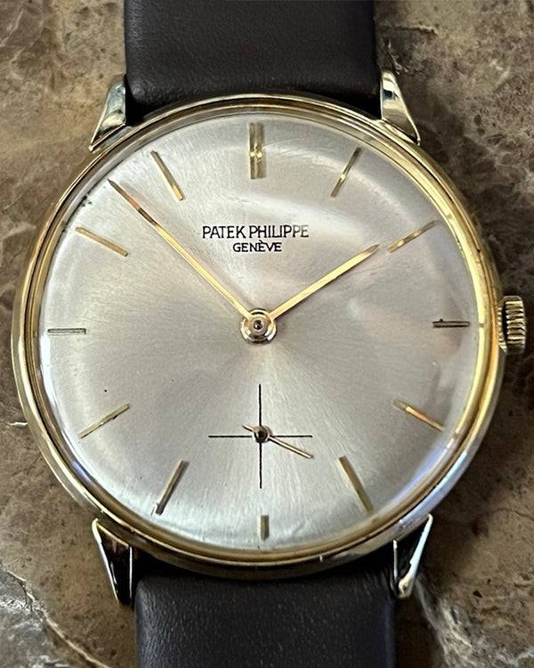 Patek Philippe Calatrava Vintage 34MM Silver Dial Aftermarket Leather ...