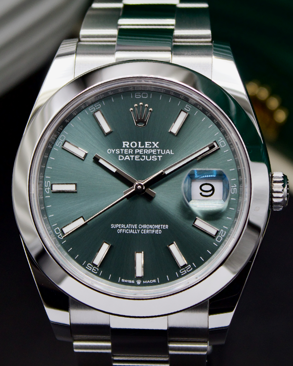 2023 Rolex Datejust 41MM Mint Green Dial Oystersteel Bracelet (126300)