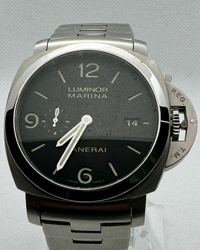 2011 Panerai Luminor Marina 1950 3 Days 44MM Black Dial Steel Bracelet (PAM00328)