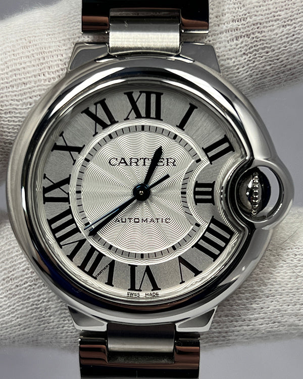 Cartier Ballon Bleu De Cartier 33MM Silver Dial Steel Bracelet (WE902074)