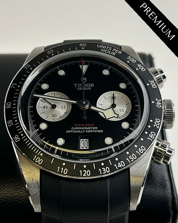 2021 Tudor Black Bay Chrono 41MM Black Dial Aftermarket Rubber Strap (79360N)