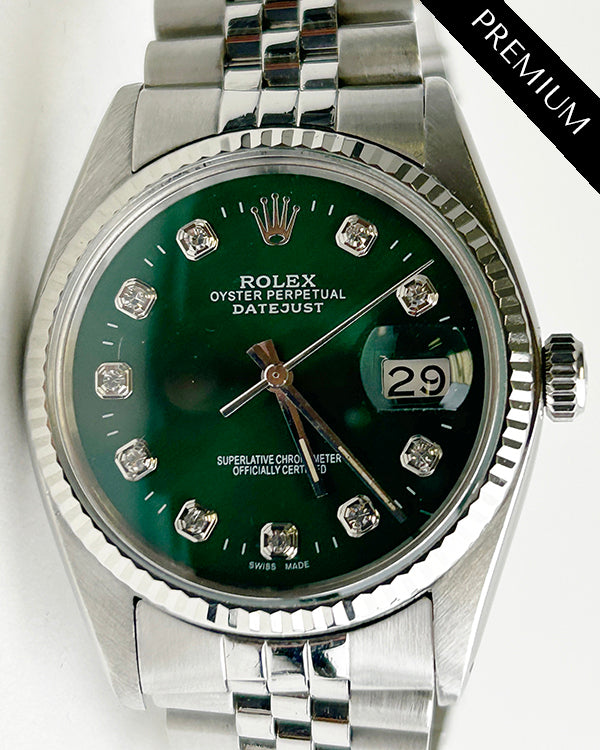 Rolex Datejust 36MM Aftermarket Green Dial Jubilee Bracelet (16014)