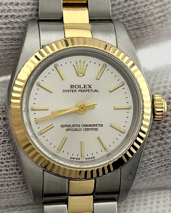 2005 Rolex Oyster Perpetual 26MM Silver Dial Two-Tone Oyster Bracelet (76193)