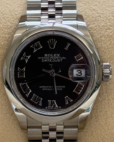 2023 Rolex Lady-Datejust 28MM Black Dial Jubilee Bracelet (279160)