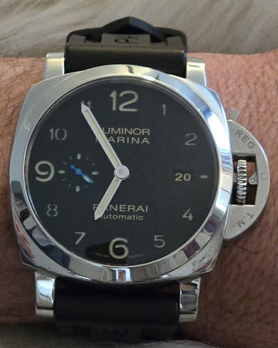 2017 Panerai Luminor Marina 1950 3 Days 44MM Black Dial Rubber Strap (PAM01359)