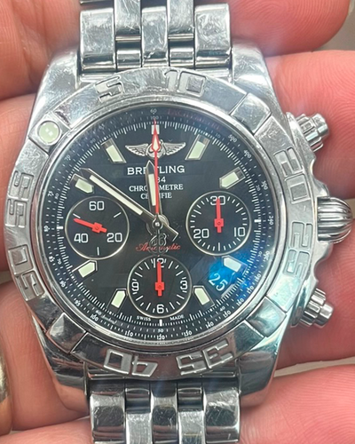 Breitling Chronomat Windrider Limited Edition 41MM Black Dial Steel Bracelet (AB0141)