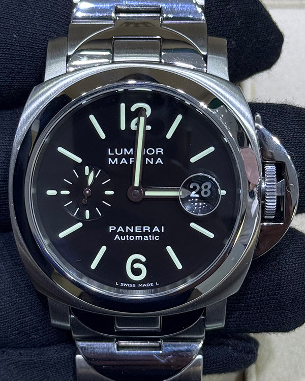 Panerai Luminor Marina 40MM Black Dial Steel Bracelet (PAM00050)