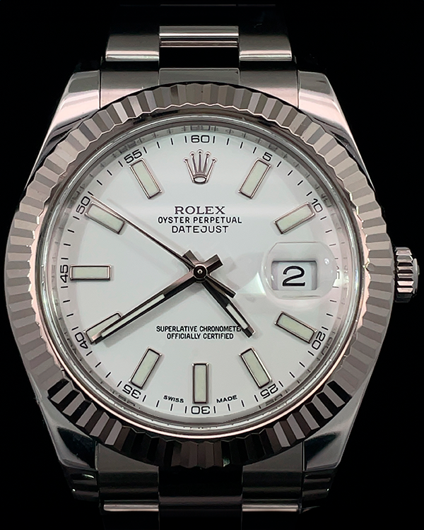 2016 Rolex Datejust II 41MM White Dial Oyster Bracelet (116334)