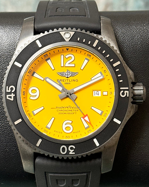 2022 Breitling Superocean 46MM Yellow Dial Rubber Strap (M17368D71I1S1)