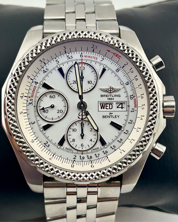 2012 Breitling Bentley GT 44MM White Dial Steel Bracelet (A13363)