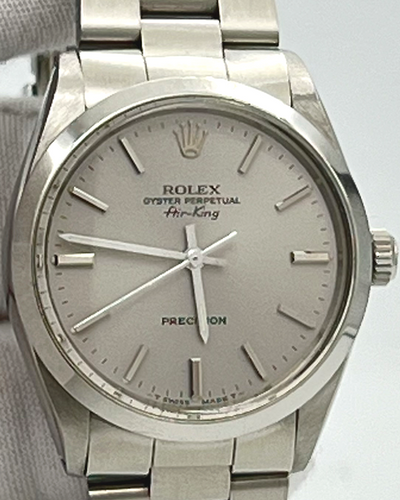 1989 Rolex Air-King Vinatge 34MM Silver Dial Steel Bracelet (5500)