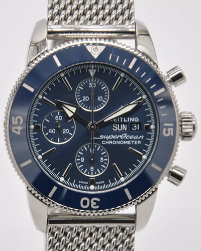 2018 Breitling Superocean Heritage II Chronograph 44MM Blue Dial Steel Bracelet (A13313161C1A1)