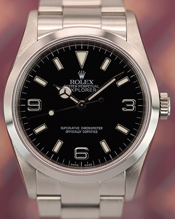 2003 (F Serial) Rolex Explorer 36MM Black Dial Steel Bracelet (114270)