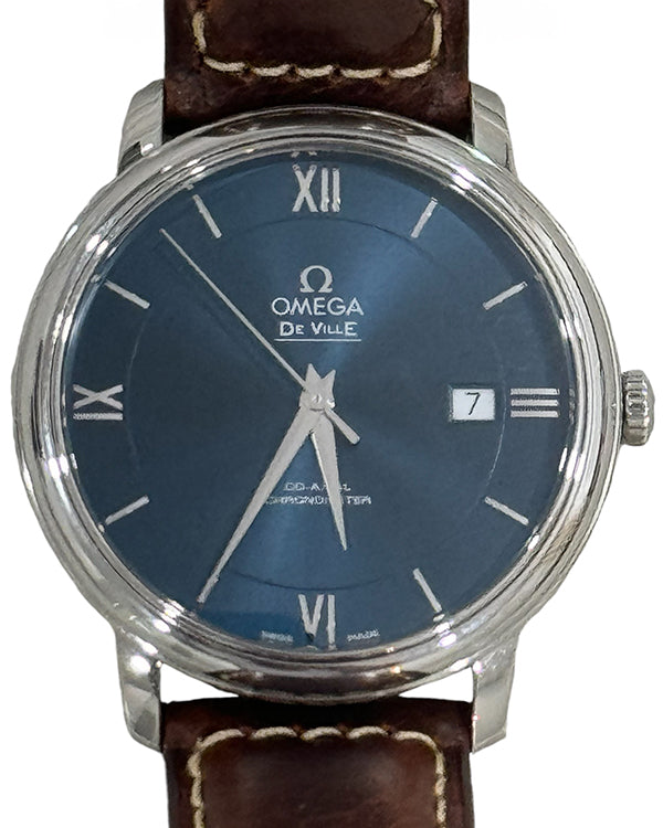 2024 Omega De Ville Prestige 39.5MM Blue Dial Aftermarket Leather Strap (424.10.40.20.03.001)