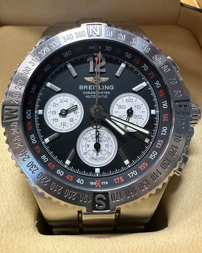 Breitling Hercules 45MM Black Dial Steel Bracelet (A39362)