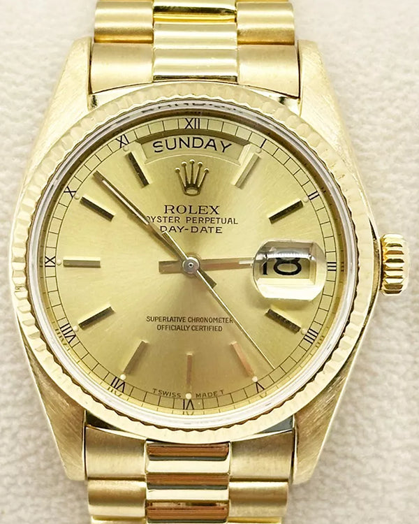 1979 (6.1 Mill. Serial) Rolex Day-Date 36MM Champagne Dial President Bracelet (18038)