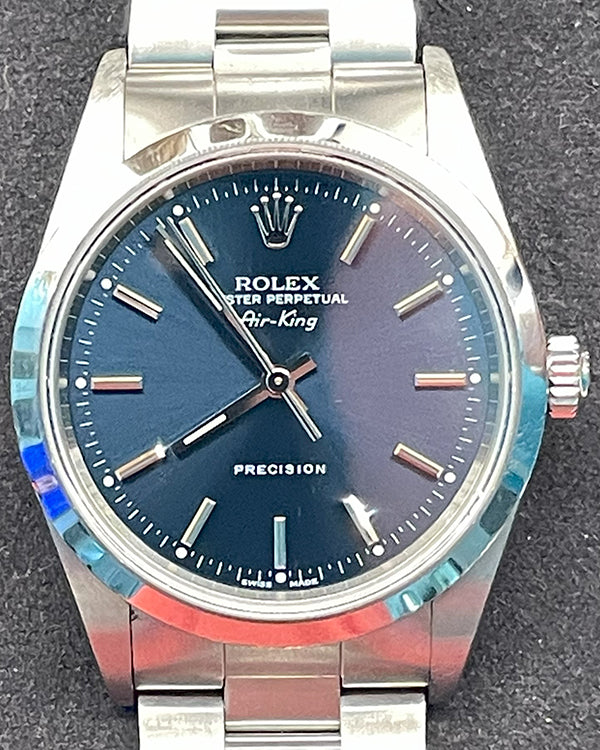 2003 (F Serial) Rolex Air-King 34MM Blue Dial Oyster Bracelet (14000M)