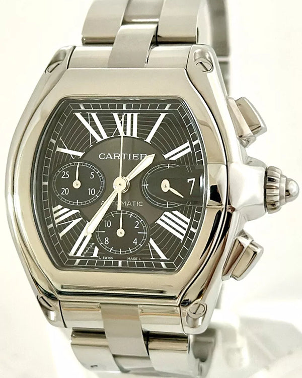 2006 Cartier Roadster XL 40MM Black Dial Steel Bracelet (2618)