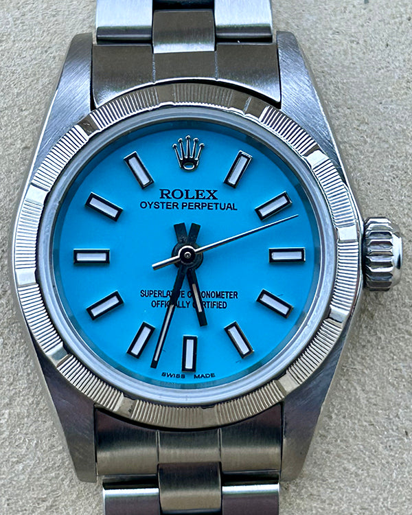 Rolex Oyster Perpetual 26MM Aftermarket Tiffany Blue Dial Oyster Bracelet (67230)