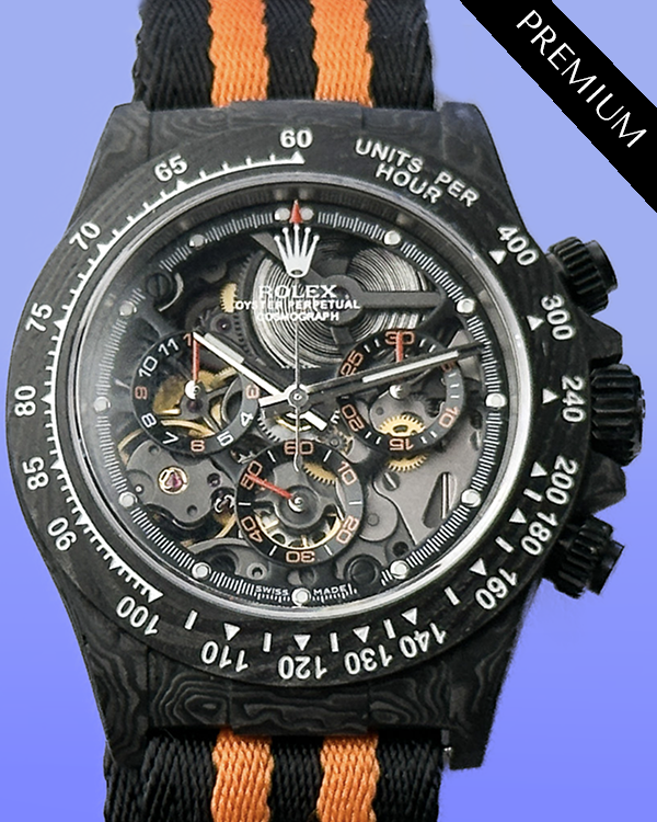 Rolex Cosmograph Daytona Skeleton Concept Aftermarket 40MM Skeleton Dial Textile Strap (ASREF5)