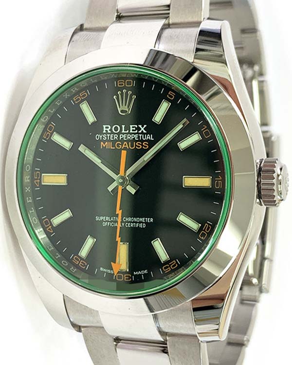 2021 Rolex Milgauss 40MM Black Dial Steel Bracelet (116400GV)