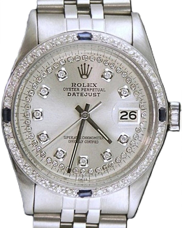 Rolex Datejust 36MM Aftermarket Silver Dial Jubilee Bracelet (16014)