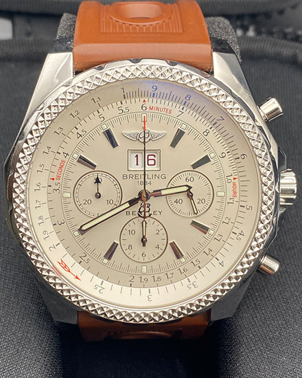 Breitling Bentley 6.75 48MM White Dial Rubber Strap (A44362)