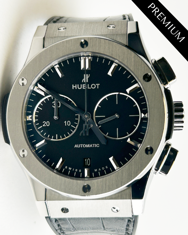 2020 Hublot Classic Fusion Chronograph 45MM Black Dial Leather Strap (521.NX.1171.LR)