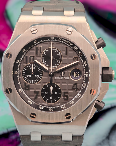 2014 Audemars Piguet Royal Oak Offshore Chronograph 42MM Grey Dial Leather Strap (26470ST.OO.A104CR.01)