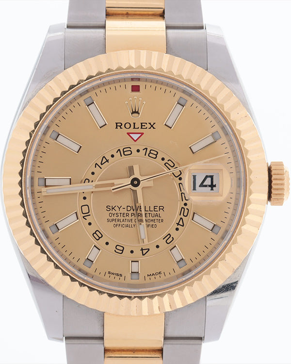 Rolex Sky-Dweller 42MM Champagne Dial Two-Tone Oyster Bracelet (326933)