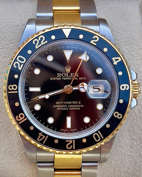 2000 (P Serial) Rolex GMT-Master ll 40MM Black Dial Two-Tone Oyster Bracelet (16713)