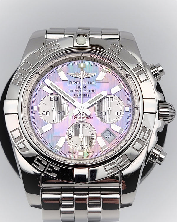 2011 Breitling Chronomat 44MM Mother-of-Pearl Dial Steel Bracelet (A011G85PA)