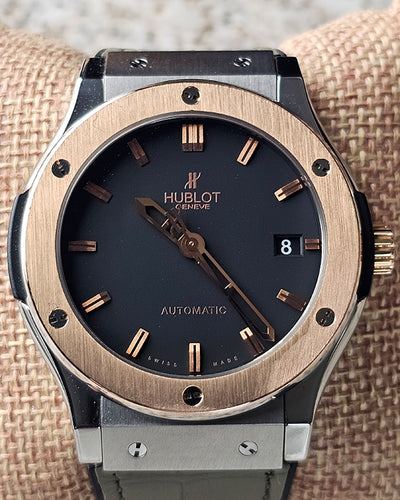 Hublot Classic Fusion 45MM Black Dial Leather Strap (511.NO.1181.RX)