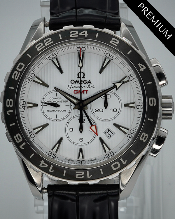 Omega Seamaster GMT Aqua Terra 150M 44MM White Dial Leather Strap (231.13.44.52.04.001)