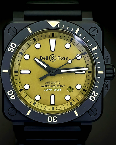 Bell & Ross BR 03-92 Diver "Military" 42MM Green Dial Rubber Strap (BR0392-D-KA-CE/SRB)