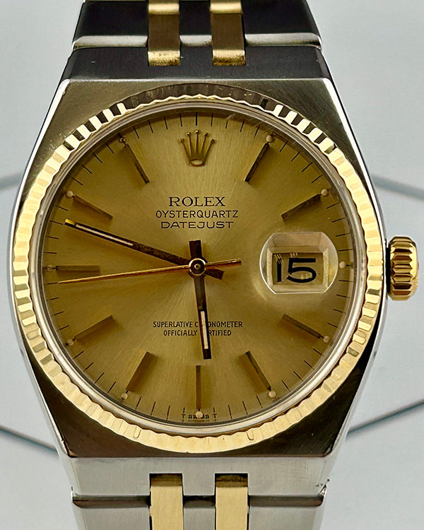 Rolex Datejust Oysterquartz 36MM Quartz Champagne Dial Two-Tone Bracelet (17013)