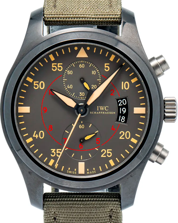 IWC Schaffhausen Pilot Chronograph Top Gun Miramar Special Edition 46MM Grey Dial Leather/Textile Strap (IW388002)