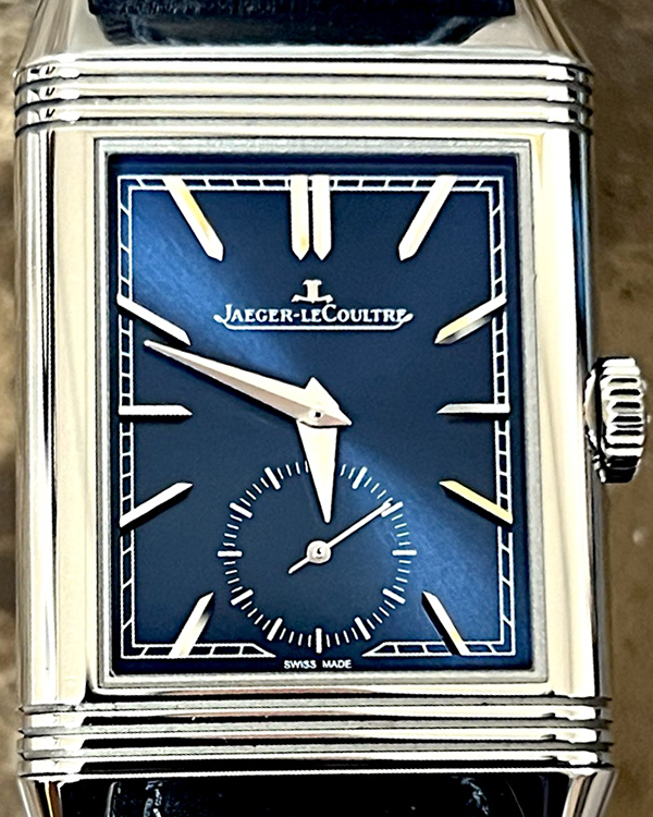 Jaeger-LeCoultre Reverso Tribute Monoface Small Seconds 45.6x27.4MM Blue Dial Leather Strap (Q397848J)