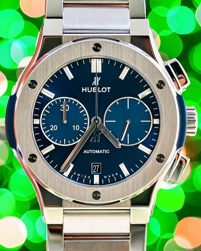 2021 Hublot Classic Fusion 45MM Blue Dial Titanium Bracelet (520.NX.7170.NX)