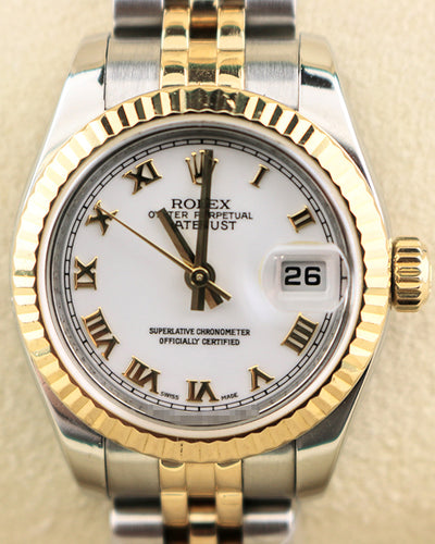 2007 (Z Serial) Rolex Lady-Datejust 26MM White Dial Two-Tone Jubilee Bracelet (179173)