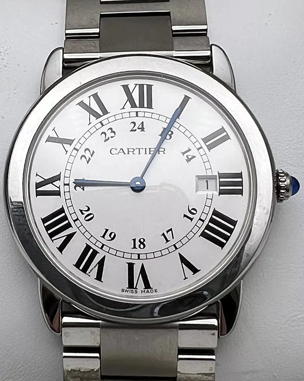 2013 Cartier Ronde De Cartier 36MM Quartz Silver Dial Steel Bracelet (W6701005)