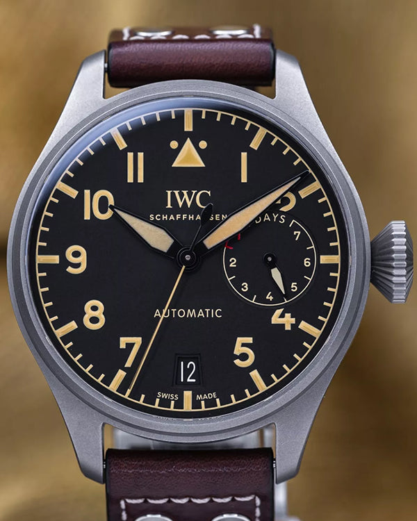 2022 IWC Schaffhausen Pilot Heritage 46.2MM Black Dial Leather Strap (IW501004)