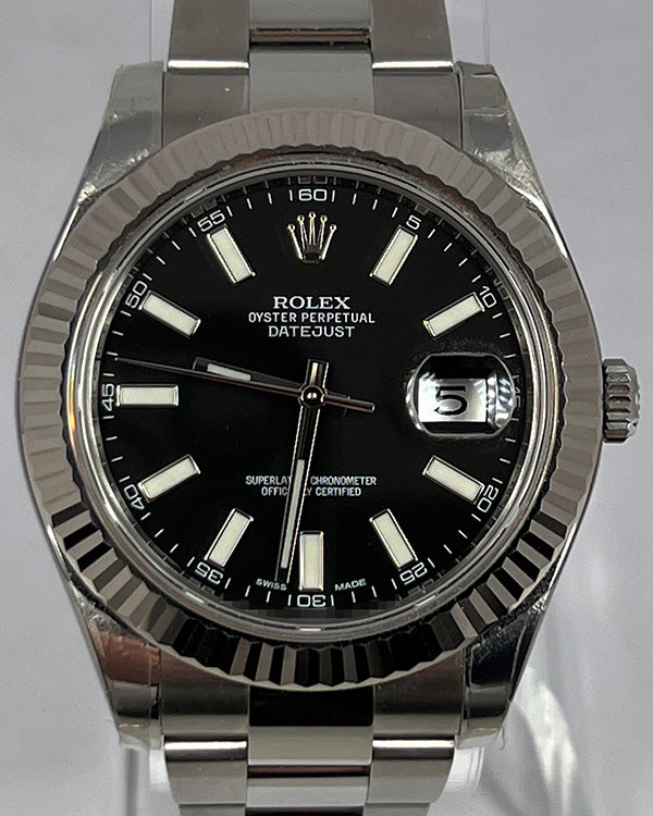 2015 Rolex Datejust II 41MM Black Dial Steel Bracelet (116334)