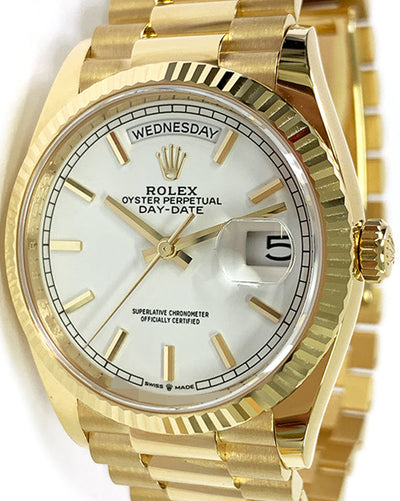 2023 Rolex Day-Date 36MM White Dial President Bracelet (128238)