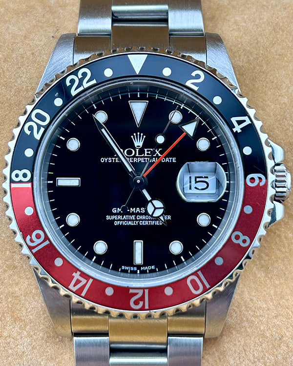 2000 (P Serial) Rolex GMT-Master II "Coke" 40MM Black Dial Oyster Bracelet (16710)